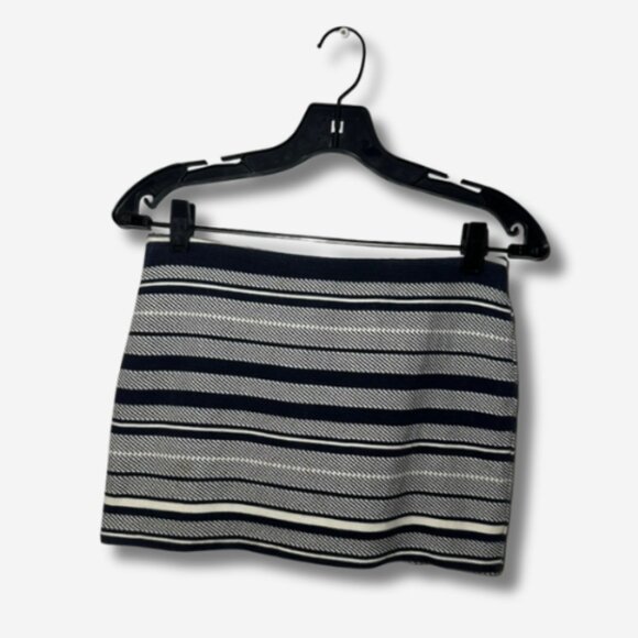 Zara Trafaluc Navy & White Striped Knit Mini Skirt – Size S - Picture 1 of 9